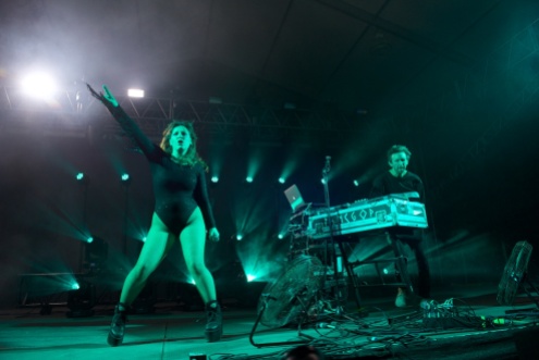 Sylvan Esso performs at That Tent (1)
